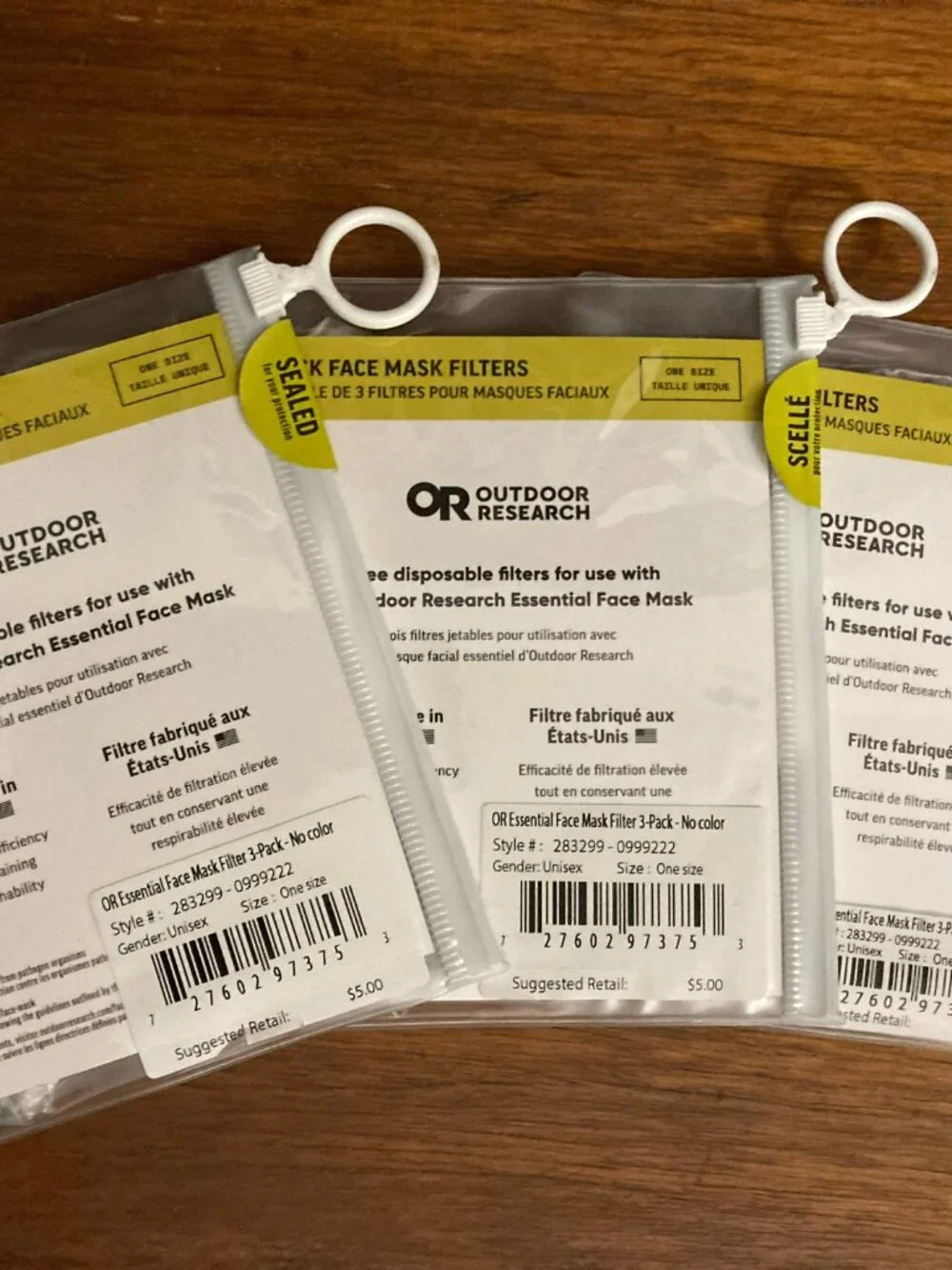 OR Outdoor Research essential face mask filter 3 pack x3 disposable NEW SEALED